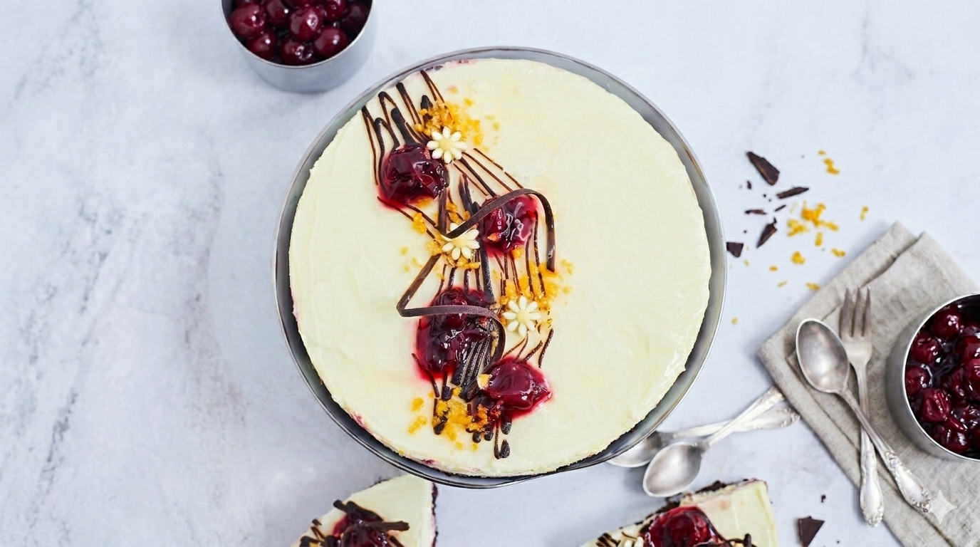 Biezpiena torte "Maija" ar ķiršiem